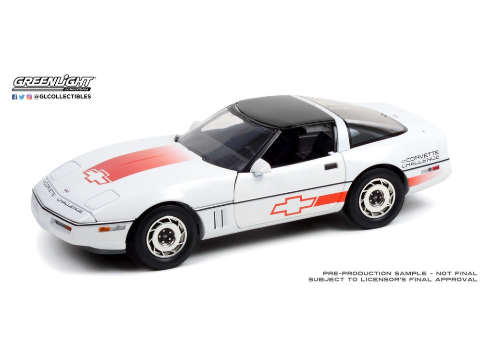 Hot Wheels - Chevrolet Corvette C4 – White with Orange Stripes – Corvette Challenge Race Car -