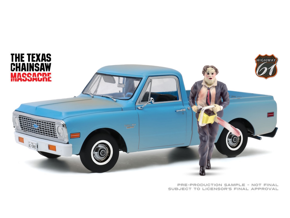 Hot Wheels - Highway 61 – The Texas Chain Saw Massacre (1974) – 1971 Chevrolet C-10 with Leatherface Figure -