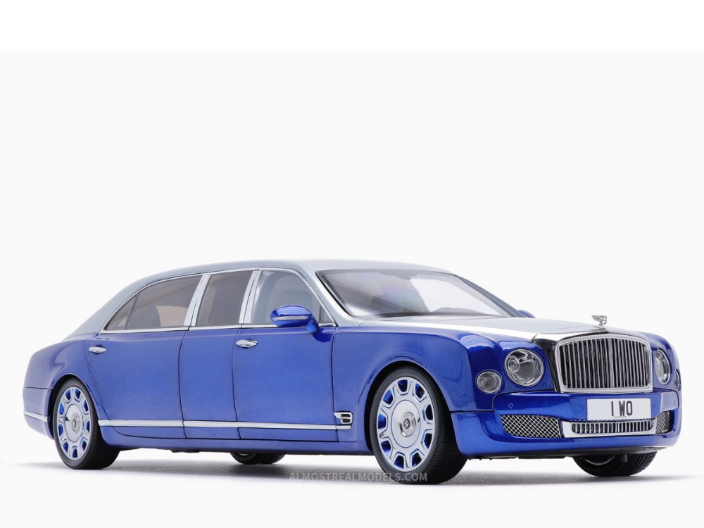 Hot Wheels - Bentley Mulsanne Grand Limousine Silver Frost Moroccan Blue -