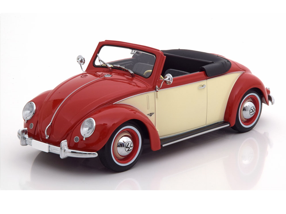 Hot Wheels - VW 1200 Hebmüller Cabrio 1949 rot/creme -
