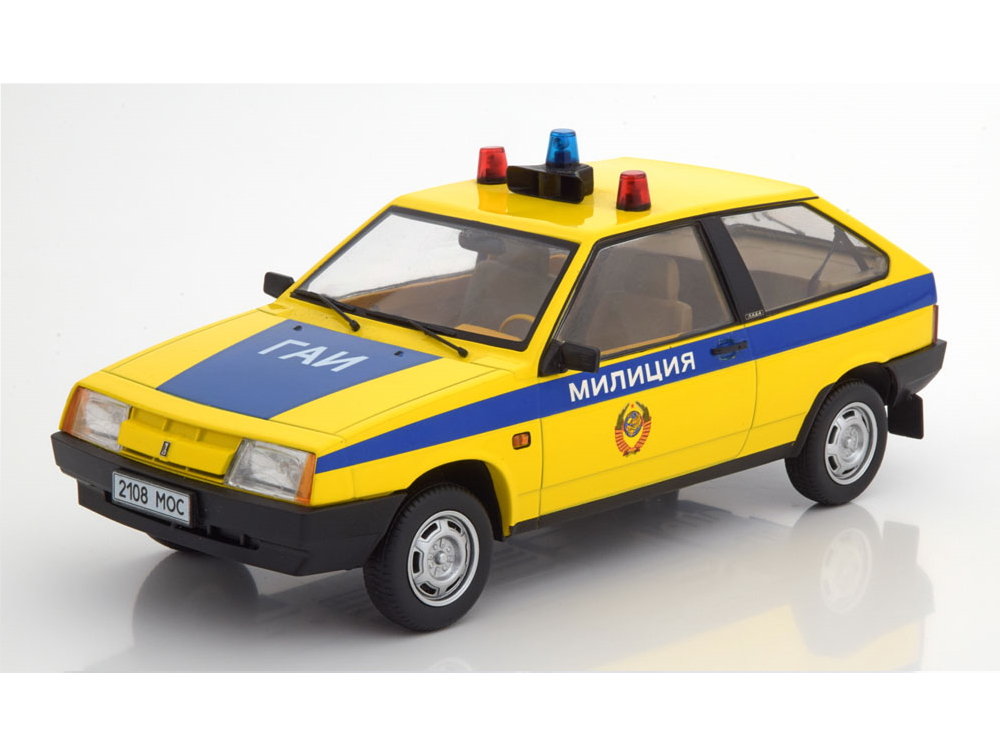 Hot Wheels - Lada Samara VAZ-2108 Polizei Russia 1985 gelb/blau - 