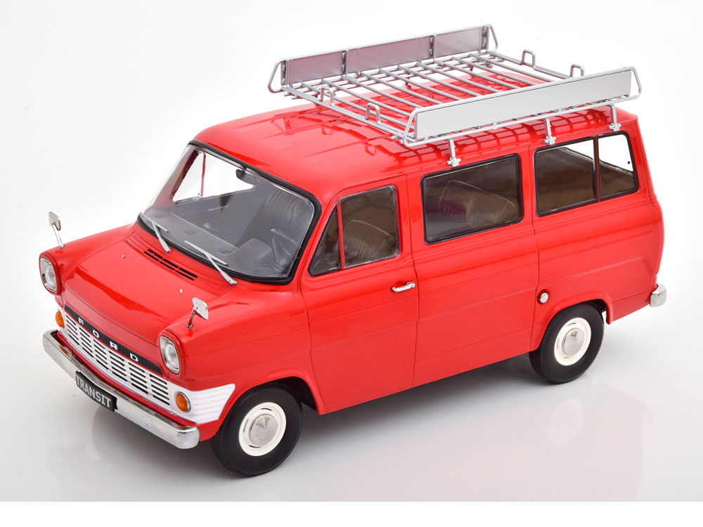 Hot Wheels - Ford Transit Bus mit Dach-Gepäcktrräger 1965 rot - 