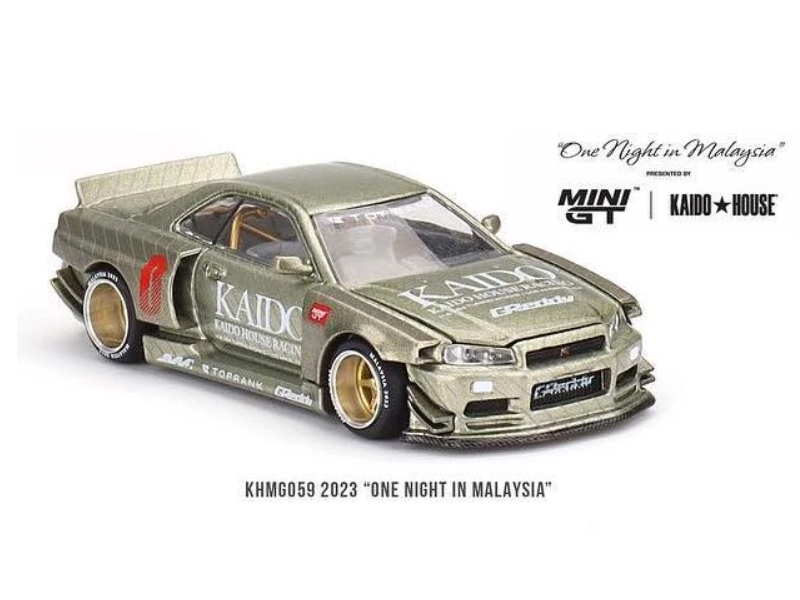 Hot Wheels - Nissan Skyline GT-R (R34) Kaido Works Millennium Jade 2023 "One Night in Malaysia" -