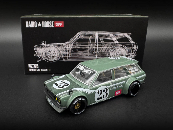 Hot Wheels - Datsun 510 Carbon Wagon, Green - 