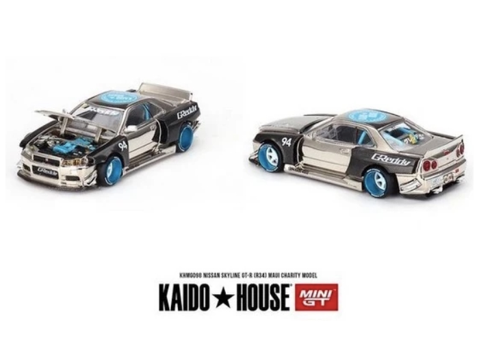 Hot Wheels - Nissan Skyline GT-R (R34) Kaido Works (Greddy) Chrome plated -