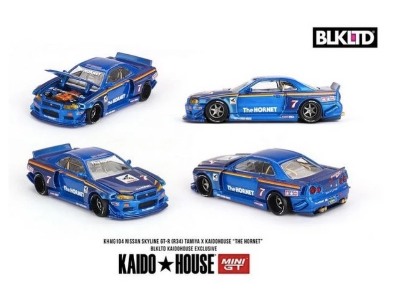 Hot Wheels - Nissan Skyline GT-R (R34) TAMIYA x KAIDO HOUSE -The Hornet Black Limited -