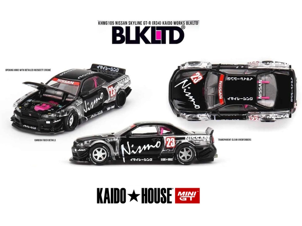 Hot Wheels - Nissan Skyline GT-R (R34) Kaido Works BLKLTD -