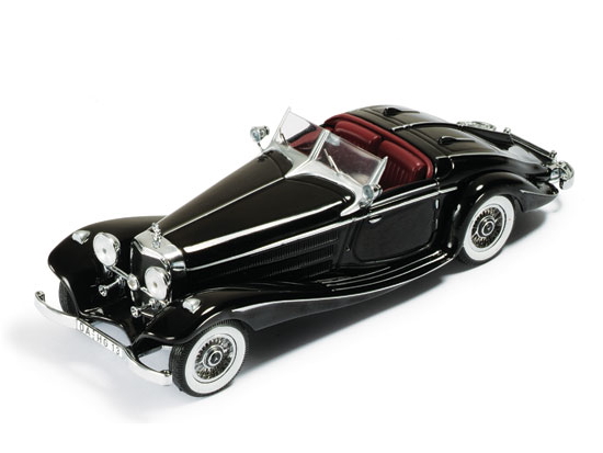 Hot Wheels - Mercedes Benz 540K Spezial Roadster 1938 Black with Red Interiors -