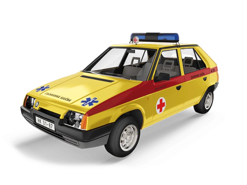 Hot Wheels - Škoda Favorit – záchranná služba -