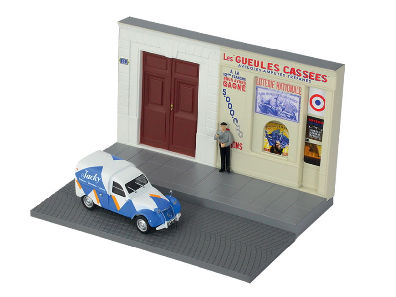 Hot Wheels - Citroën 2 CV Fourgonnette - Diorama Le peintre en lettres -