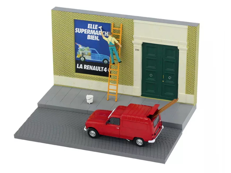 Hot Wheels - Renault 4 F6 - Diorama Le colleur d’affiches - 