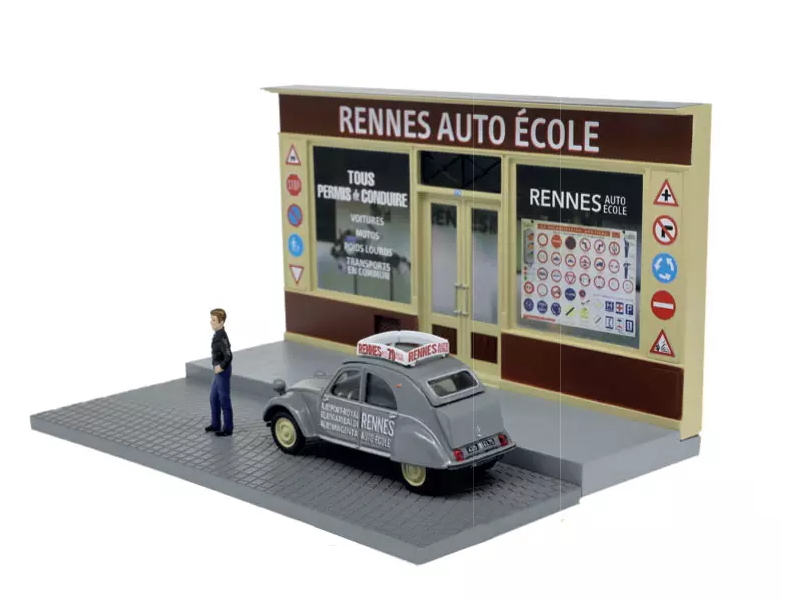 Hot Wheels - Citroën 2 CV - Diorama l’auto-école -
