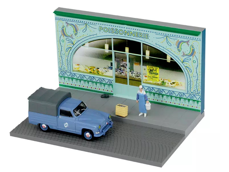Hot Wheels - Simca Aronde - Diorama la livraison de la poissonnière -